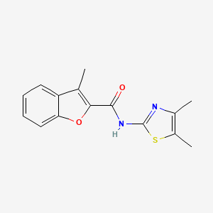 molecular formula C15H14N2O2S B4626675 N-(4,5-dimethyl-1,3-thiazol-2-yl)-3-methyl-1-benzofuran-2-carboxamide 
