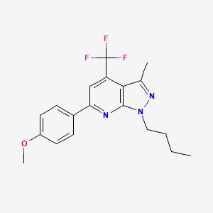 molecular formula C19H20F3N3O B4626679 1-丁基-6-(4-甲氧基苯基)-3-甲基-4-(三氟甲基)-1H-吡唑并[3,4-b]吡啶 