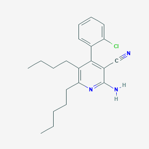 molecular formula C21H26ClN3 B4626682 2-氨基-5-丁基-4-(2-氯苯基)-6-戊基烟腈 