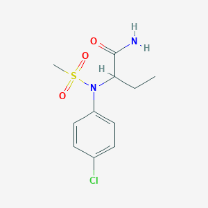 molecular formula C11H15ClN2O3S B4626701 2-[(4-氯苯基)(甲磺酰)氨基]丁酰胺 