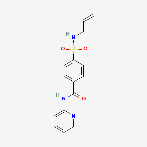 molecular formula C15H15N3O3S B4626707 4-[(烯丙氨基)磺酰基]-N-2-吡啶基苯甲酰胺 