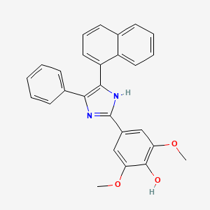 molecular formula C27H22N2O3 B4626735 2,6-dimethoxy-4-[4-(1-naphthyl)-5-phenyl-1H-imidazol-2-yl]phenol 