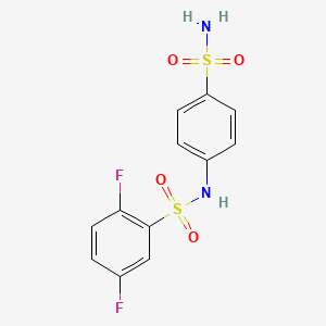 molecular formula C12H10F2N2O4S2 B4626737 N-[4-(氨基磺酰基)苯基]-2,5-二氟苯磺酰胺 
