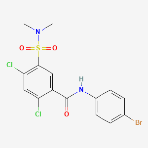 molecular formula C15H13BrCl2N2O3S B4626742 N-(4-bromophenyl)-2,4-dichloro-5-[(dimethylamino)sulfonyl]benzamide 