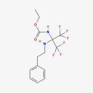 ethyl [2,2,2-trifluoro-1-[(2-phenylethyl)amino]-1-(trifluoromethyl)ethyl]carbamate