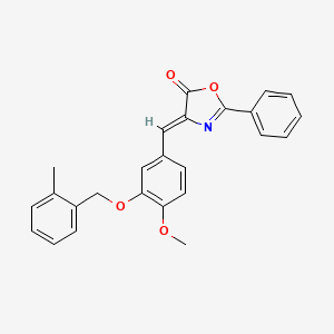 molecular formula C25H21NO4 B4626819 4-{4-methoxy-3-[(2-methylbenzyl)oxy]benzylidene}-2-phenyl-1,3-oxazol-5(4H)-one 