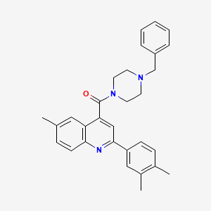 molecular formula C30H31N3O B4626862 4-[(4-benzyl-1-piperazinyl)carbonyl]-2-(3,4-dimethylphenyl)-6-methylquinoline 