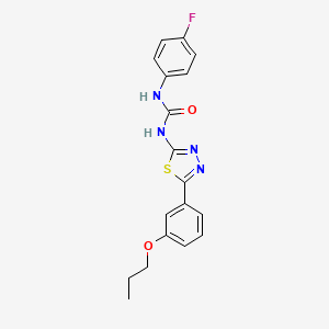 molecular formula C18H17FN4O2S B4626909 N-(4-fluorophenyl)-N'-[5-(3-propoxyphenyl)-1,3,4-thiadiazol-2-yl]urea 