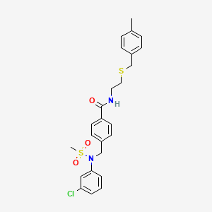 molecular formula C25H27ClN2O3S2 B4626912 4-{[(3-chlorophenyl)(methylsulfonyl)amino]methyl}-N-{2-[(4-methylbenzyl)thio]ethyl}benzamide 