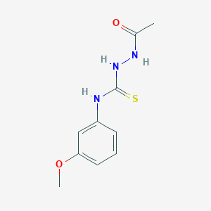 molecular formula C10H13N3O2S B4626927 2-乙酰基-N-(3-甲氧苯基)肼硫代甲酰胺 