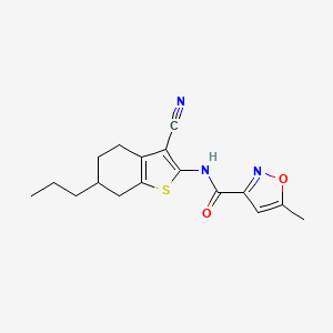 molecular formula C17H19N3O2S B4626939 N-(3-氰基-6-丙基-4,5,6,7-四氢-1-苯并噻吩-2-基)-5-甲基-3-异噁唑甲酰胺 