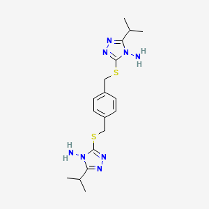 molecular formula C18H26N8S2 B4626946 3,3'-[1,4-phenylenebis(methylenethio)]bis(5-isopropyl-4H-1,2,4-triazol-4-amine) 