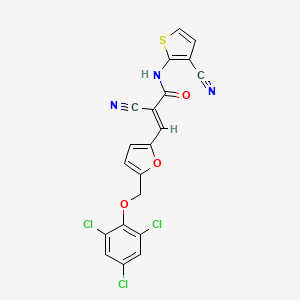 molecular formula C20H10Cl3N3O3S B4626952 2-cyano-N-(3-cyano-2-thienyl)-3-{5-[(2,4,6-trichlorophenoxy)methyl]-2-furyl}acrylamide 