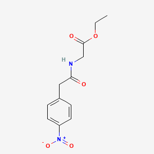 molecular formula C12H14N2O5 B4626953 乙基N-[(4-硝基苯基)乙酰基]甘氨酸酯 