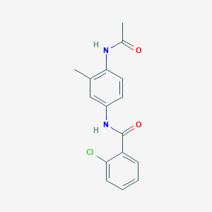 molecular formula C16H15ClN2O2 B4626956 N-[4-(acetylamino)-3-methylphenyl]-2-chlorobenzamide 