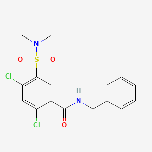 molecular formula C16H16Cl2N2O3S B4626965 N-苄基-2,4-二氯-5-[(二甲氨基)磺酰基]苯甲酰胺 