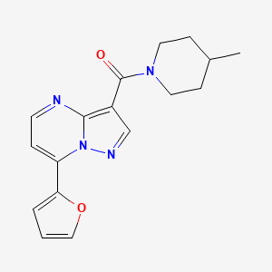 molecular formula C17H18N4O2 B4626979 7-(2-furyl)-3-[(4-methyl-1-piperidinyl)carbonyl]pyrazolo[1,5-a]pyrimidine 