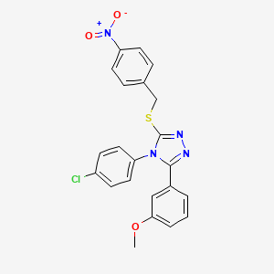 molecular formula C22H17ClN4O3S B4626987 4-(4-chlorophenyl)-3-(3-methoxyphenyl)-5-[(4-nitrobenzyl)thio]-4H-1,2,4-triazole 