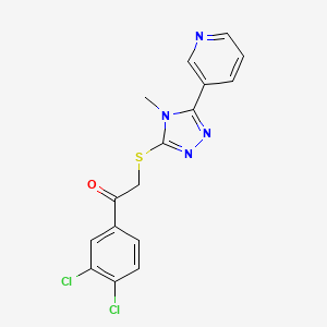 molecular formula C16H12Cl2N4OS B4627010 1-(3,4-二氯苯基)-2-{[4-甲基-5-(3-吡啶基)-4H-1,2,4-三唑-3-基]硫代}乙酮 