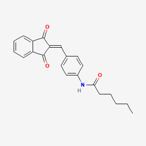 N-{4-[(1,3-dioxo-1,3-dihydro-2H-inden-2-ylidene)methyl]phenyl}hexanamide