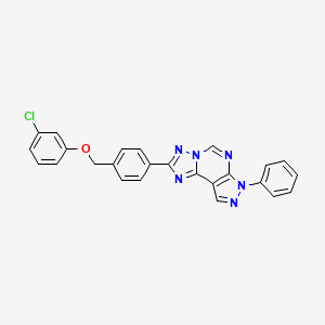 2-{4-[(3-chlorophenoxy)methyl]phenyl}-7-phenyl-7H-pyrazolo[4,3-e][1,2,4]triazolo[1,5-c]pyrimidine