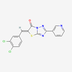 molecular formula C16H8Cl2N4OS B4627044 5-(3,4-二氯苄亚叉)-2-(3-吡啶基)[1,3]噻唑并[3,2-b][1,2,4]三唑-6(5H)-酮 