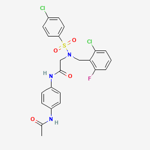 molecular formula C23H20Cl2FN3O4S B4627053 N~1~-[4-(乙酰氨基)苯基]-N~2~-(2-氯-6-氟苄基)-N~2~-[(4-氯苯基)磺酰基]甘氨酰胺 