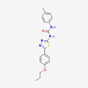 molecular formula C19H20N4O2S B4627069 N-(4-甲苯基)-N'-[5-(4-丙氧苯基)-1,3,4-噻二唑-2-基]脲 
