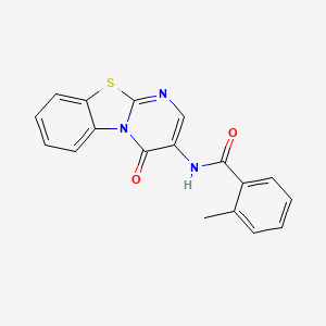 2-methyl-N-(4-oxo-4H-pyrimido[2,1-b][1,3]benzothiazol-3-yl)benzamide