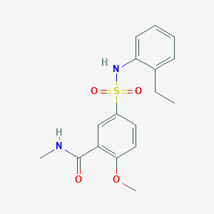 molecular formula C17H20N2O4S B4627098 5-{[(2-ethylphenyl)amino]sulfonyl}-2-methoxy-N-methylbenzamide 