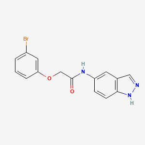 molecular formula C15H12BrN3O2 B4627124 2-(3-溴苯氧基)-N-1H-吲唑-5-酰胺 