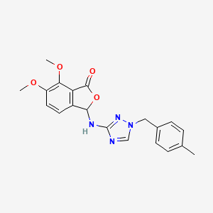 molecular formula C20H20N4O4 B4627144 6,7-dimethoxy-3-{[1-(4-methylbenzyl)-1H-1,2,4-triazol-3-yl]amino}-2-benzofuran-1(3H)-one 