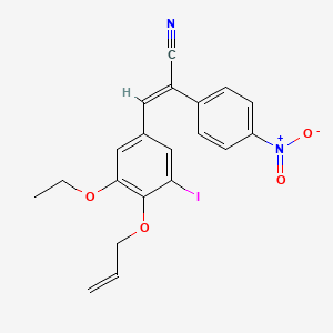 molecular formula C20H17IN2O4 B4627153 3-[4-(allyloxy)-3-ethoxy-5-iodophenyl]-2-(4-nitrophenyl)acrylonitrile 