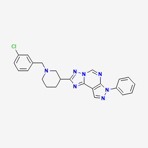 molecular formula C24H22ClN7 B4627166 2-[1-(3-chlorobenzyl)-3-piperidinyl]-7-phenyl-7H-pyrazolo[4,3-e][1,2,4]triazolo[1,5-c]pyrimidine 