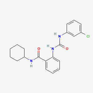 molecular formula C20H22ClN3O2 B4627187 2-({[(3-chlorophenyl)amino]carbonyl}amino)-N-cyclohexylbenzamide 