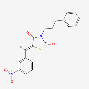 molecular formula C19H16N2O4S B4627193 5-(3-硝基亚苄基)-3-(3-苯丙基)-1,3-噻唑烷-2,4-二酮 