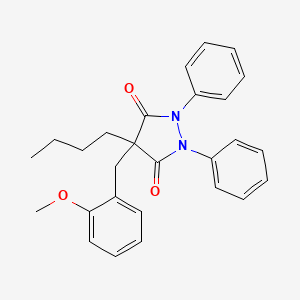 molecular formula C27H28N2O3 B4627200 4-丁基-4-(2-甲氧基苄基)-1,2-二苯基-3,5-吡唑烷二酮 