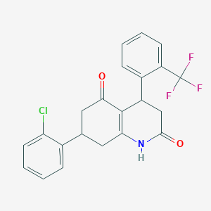 molecular formula C22H17ClF3NO2 B4627211 7-(2-chlorophenyl)-4-[2-(trifluoromethyl)phenyl]-4,6,7,8-tetrahydro-2,5(1H,3H)-quinolinedione 