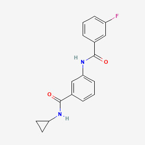 molecular formula C17H15FN2O2 B4627262 N-{3-[(cyclopropylamino)carbonyl]phenyl}-3-fluorobenzamide 