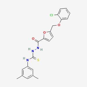 molecular formula C21H20ClN3O3S B4627274 2-{5-[(2-chlorophenoxy)methyl]-2-furoyl}-N-(3,5-dimethylphenyl)hydrazinecarbothioamide 