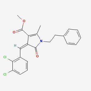molecular formula C22H19Cl2NO3 B4627308 4-(2,3-二氯苄叉亚甲基)-2-甲基-5-氧代-1-(2-苯乙基)-4,5-二氢-1H-吡咯-3-羧酸甲酯 