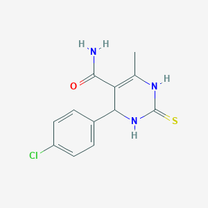 molecular formula C12H12ClN3OS B462732 4-(4-Chlorophenyl)-6-methyl-2-thioxo-1,2,3,4-tetrahydro-5-pyrimidinecarboxamide CAS No. 340319-31-5