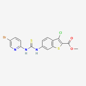 methyl 6-({[(5-bromo-2-pyridinyl)amino]carbonothioyl}amino)-3-chloro-1-benzothiophene-2-carboxylate