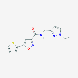 molecular formula C14H14N4O2S B4627342 N-[(1-乙基-1H-吡唑-3-基)甲基]-5-(2-噻吩基)-3-异恶唑甲酰胺 
