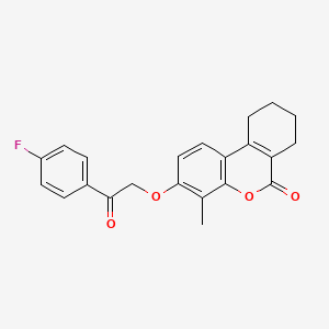 molecular formula C22H19FO4 B4627372 3-[2-(4-fluorophenyl)-2-oxoethoxy]-4-methyl-7,8,9,10-tetrahydro-6H-benzo[c]chromen-6-one 