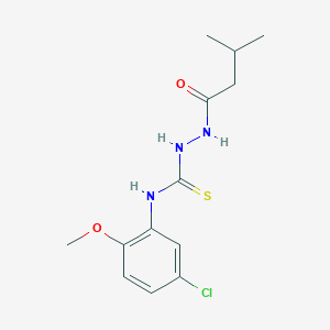 molecular formula C13H18ClN3O2S B4627380 N-(5-chloro-2-methoxyphenyl)-2-(3-methylbutanoyl)hydrazinecarbothioamide 