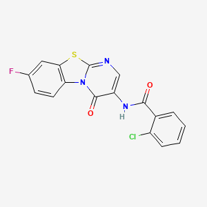 molecular formula C17H9ClFN3O2S B4627395 2-氯-N-(8-氟-4-氧代-4H-嘧啶并[2,1-b][1,3]苯并噻唑-3-基)苯甲酰胺 