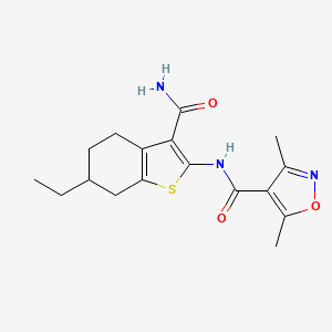 molecular formula C17H21N3O3S B4627399 N-[3-(aminocarbonyl)-6-ethyl-4,5,6,7-tetrahydro-1-benzothien-2-yl]-3,5-dimethyl-4-isoxazolecarboxamide 