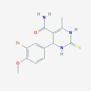 4-(3-Bromo-4-methoxyphenyl)-6-methyl-2-thioxo-1,2,3,4-tetrahydro-5-pyrimidinecarboxamide
