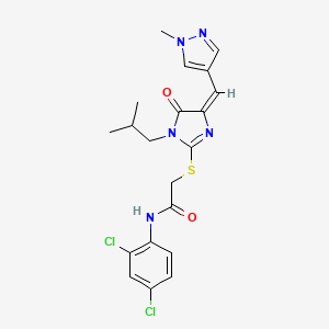 molecular formula C20H21Cl2N5O2S B4627407 N-(2,4-dichlorophenyl)-2-({1-isobutyl-4-[(1-methyl-1H-pyrazol-4-yl)methylene]-5-oxo-4,5-dihydro-1H-imidazol-2-yl}thio)acetamide 